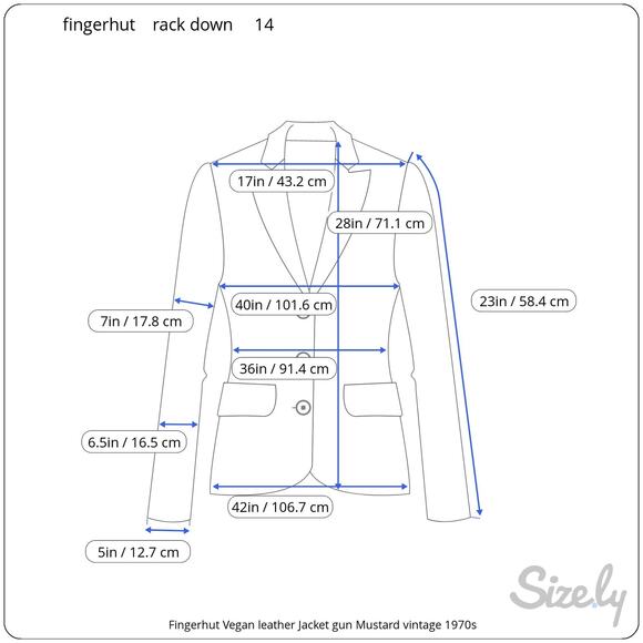 Fingerhut Vegan leather Jacket gun Mustard vintage 1970s - Picture 2 of 15